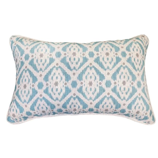 Small Teal Ikat Cushion