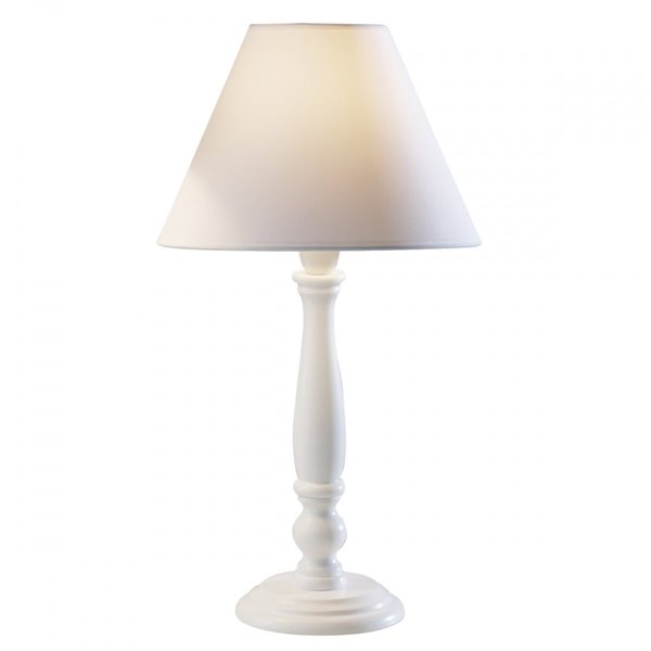 Small White Painted Table Lamp 