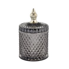 Smoked Grey Glass storage Jar Image