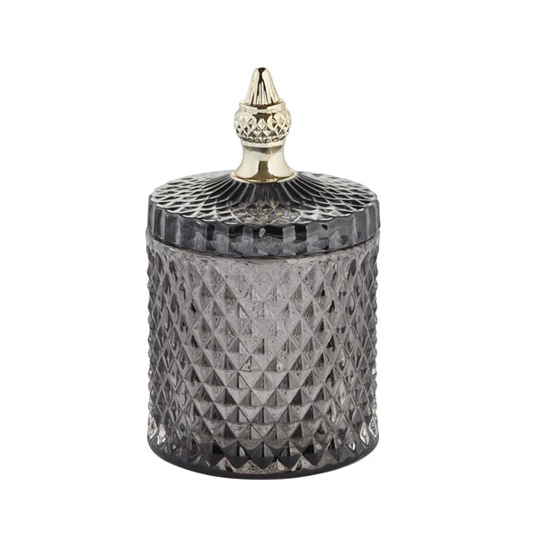 Smoked Grey Glass storage Jar