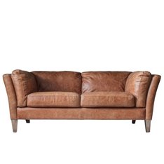 Soft Brown Leather 2 Seater Sofa Image