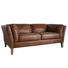 Soft Brown Leather 2 Seater Sofa Image