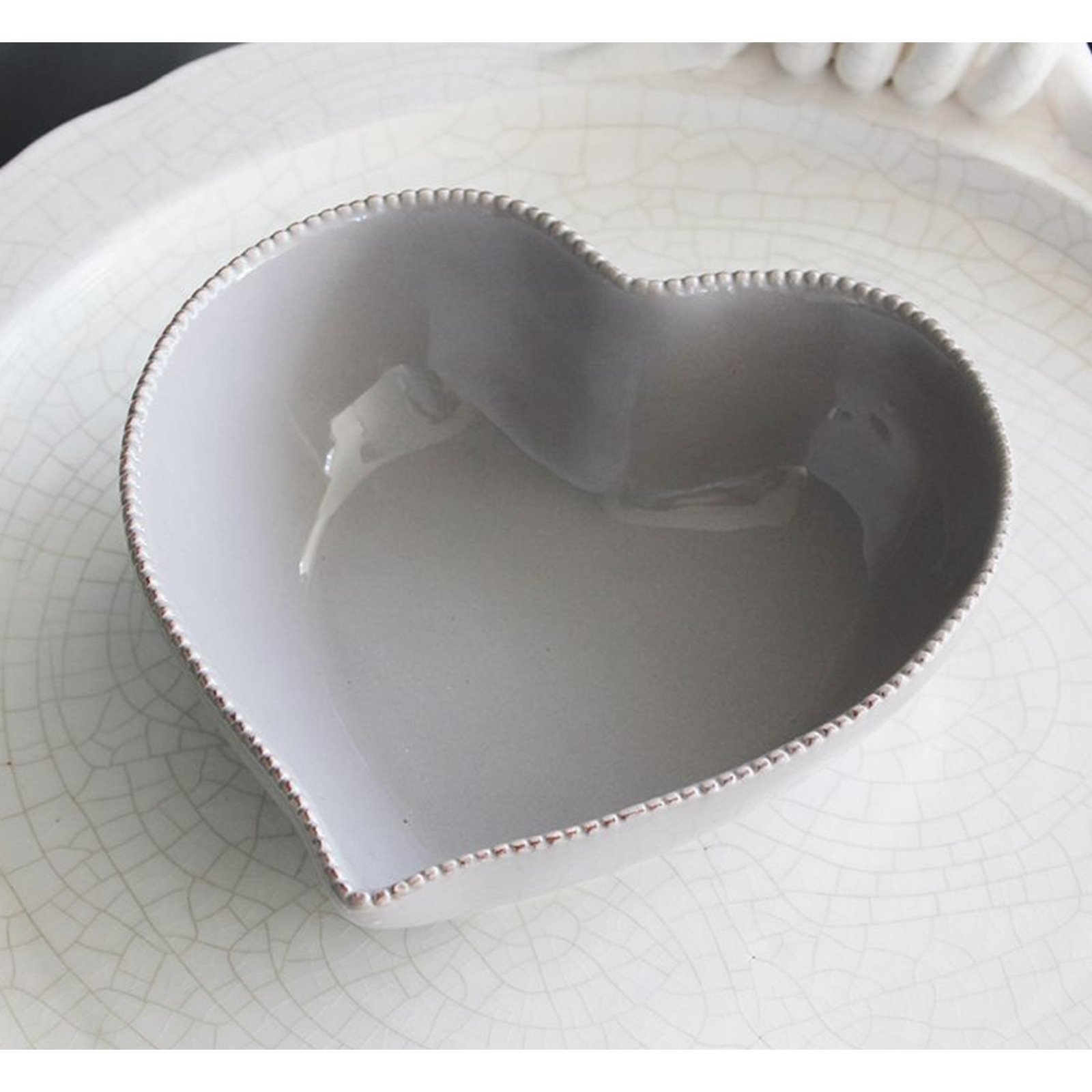 Soft Grey Heart Shape Bowl  Image