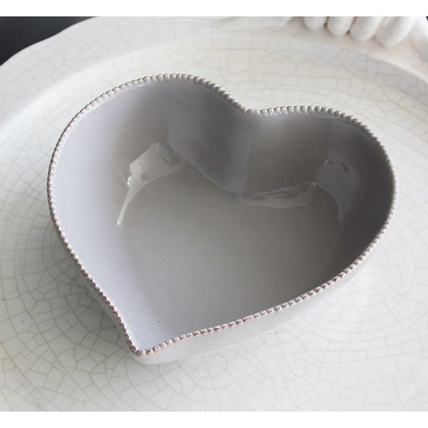 Soft Grey Heart Shape Bowl 