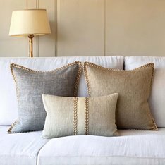 Soho Grey Braided Edge cushion Image