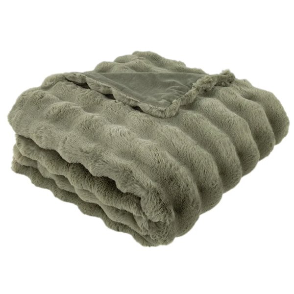 Soho Faux Fur Throw - Sage