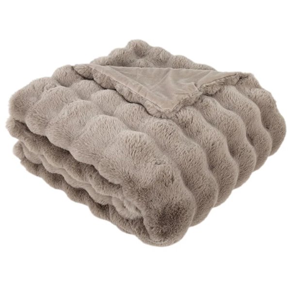 Soho Faux Fur Throw - Taupe