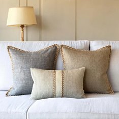 Soho Grey Braided Edge cushion Image
