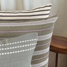Soho Natural with White Stripe Cushion  Image
