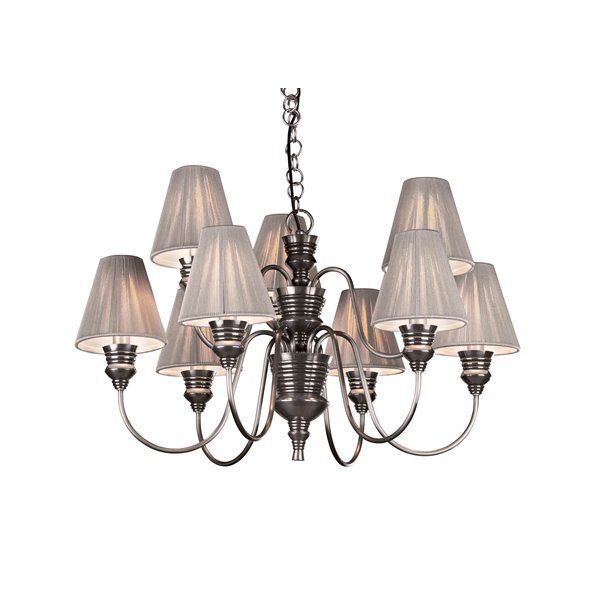 Sophia 9 light chandelier in pewter