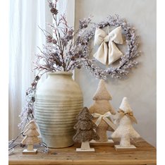Felt Christmas Tree with Bow - Set of 2 Image