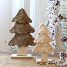 Sparkle Felt Christmas Trees - Set of 2  Image