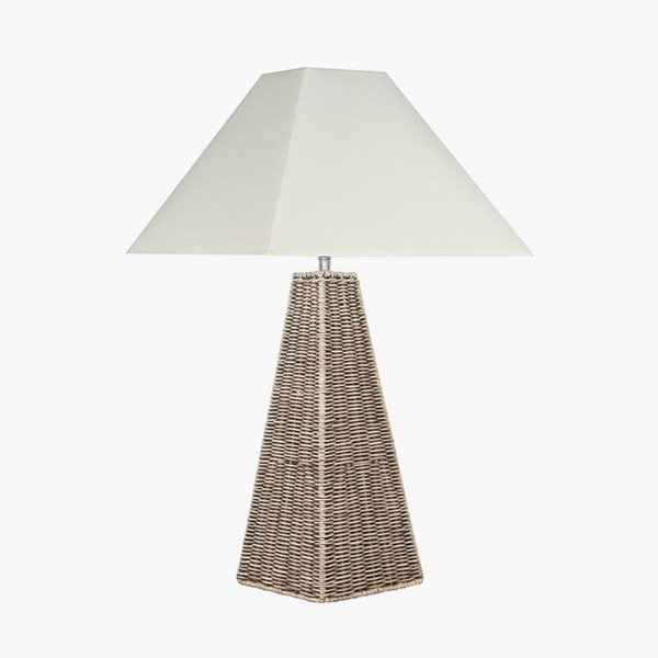 St Mawes Rattan Pyramid Table Lamp