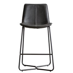 Stockholm Charcoal Leather Bar Stool (Pair) Image