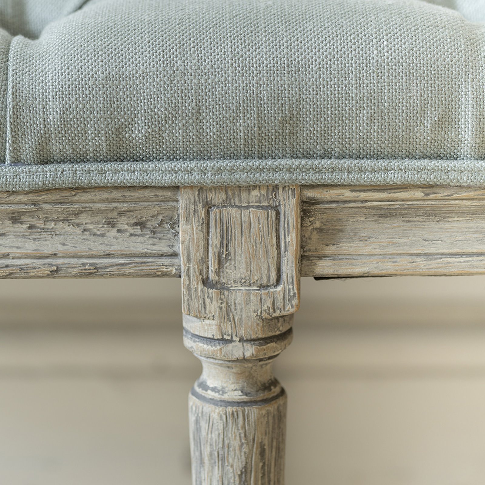 Swedish Blue Button Bed End Stool Image