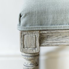 Swedish Blue Button Bed End Stool Image