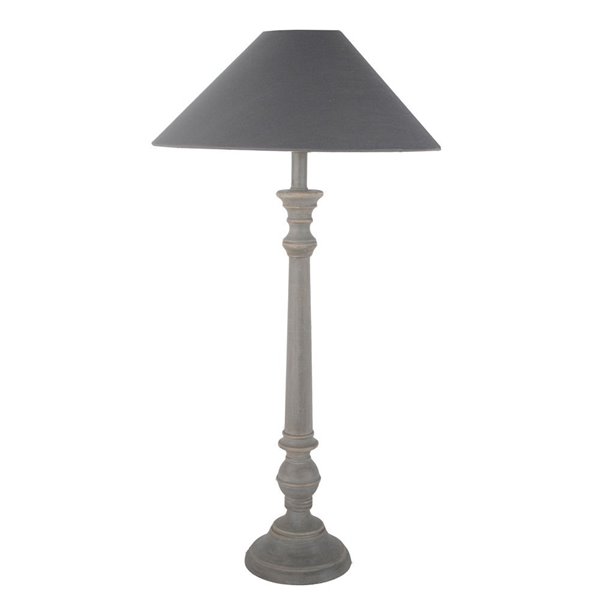 Tall Antique Grey Table Lamp