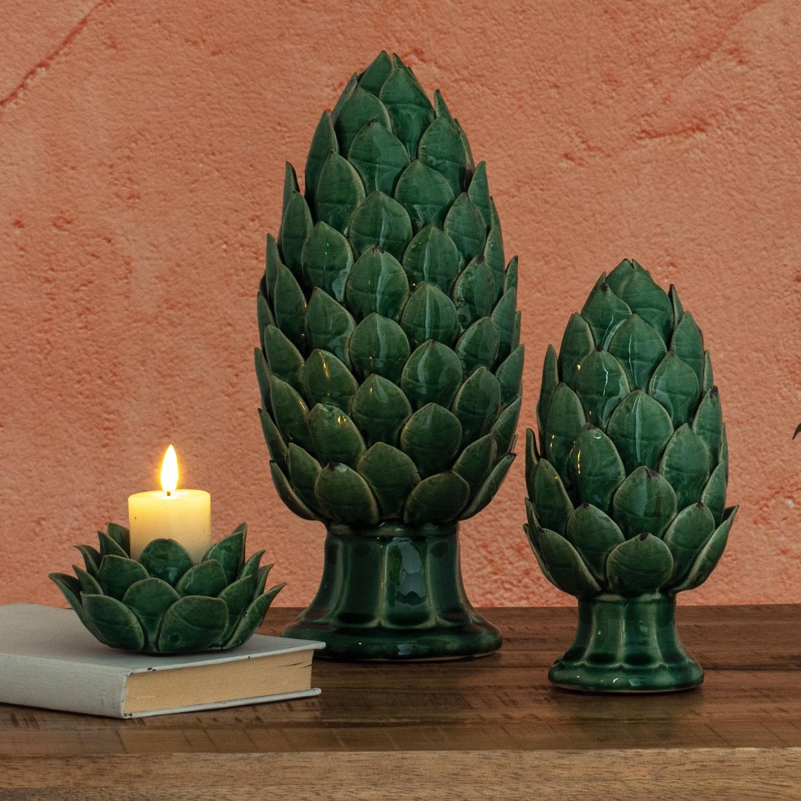 Tall Decorative Ceramic Green Artichoke  Image