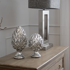 Tall Silver Pine Cone Finial Image