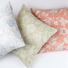 Lime Bird and Flower Cushion Image