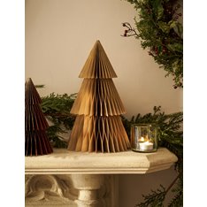 Taupe and Gold Edge Paper Christmas Tree  Image