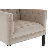 Taupe Velvet Button Armchair Image