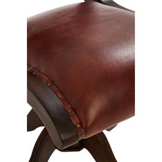 Teak and Leather Office Chair Image