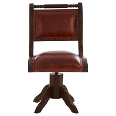 Teak and Leather Office Chair Image