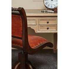 Teak and Leather Office Chair Image