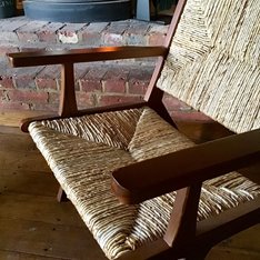 Teak and Rattan outdoor Armchair Image