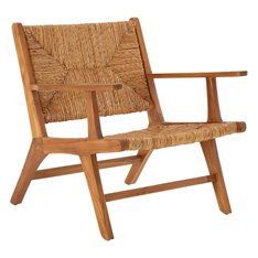 Teak and Rattan outdoor Armchair Image