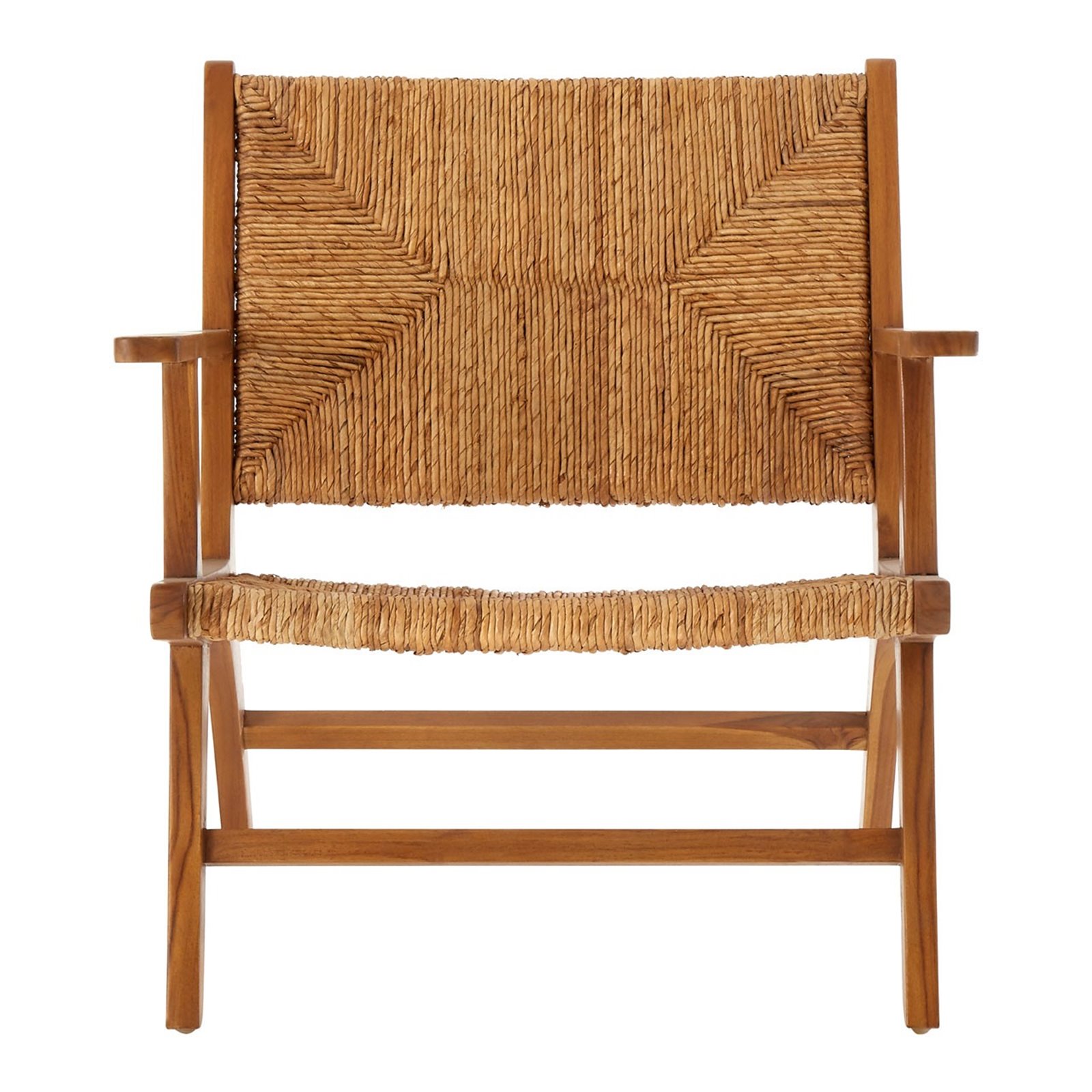 Teak and Rattan outdoor Armchair