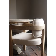 Teak Upholstered Carver Chair Image