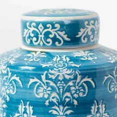 Teal Ivory Ginger Jar Image