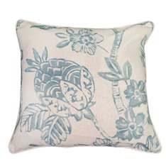 Teal Tropical Linen Cushion Image