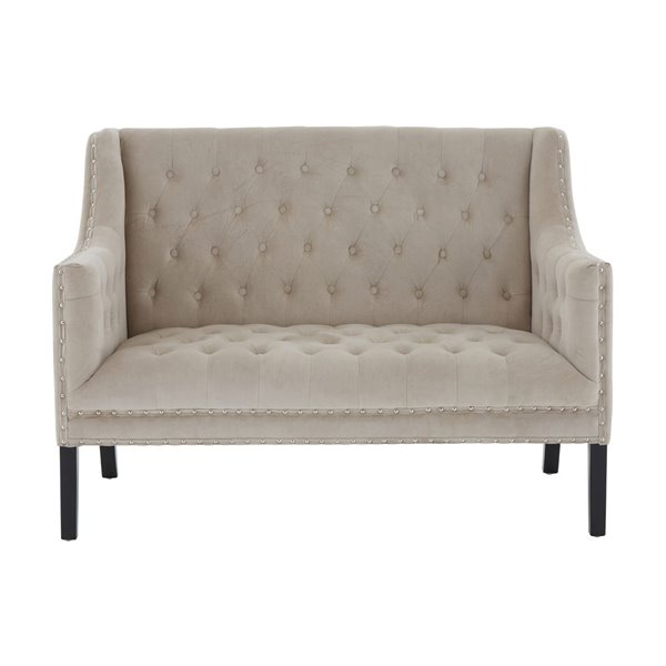 Velvet Studded Bench Sofa