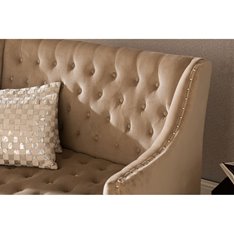 Velvet Studded Bench Sofa Image