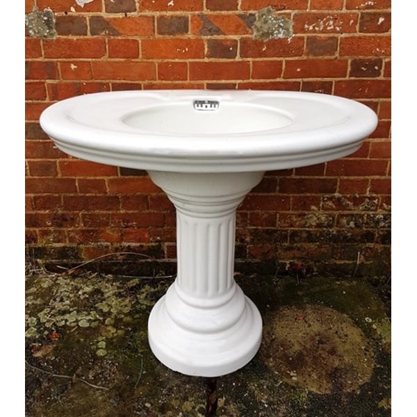 Victorian Jacob Delafon Fluted Pedestal Basin