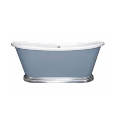 Victorian Style Double Ended Boat Bath on Aluminium Plinth Image