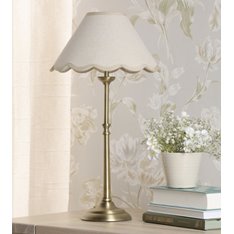 Vintage Brass Lamp with Scallop Shade Image