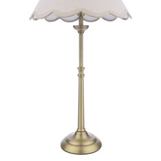 Vintage Brass Lamp with Scallop Shade Image