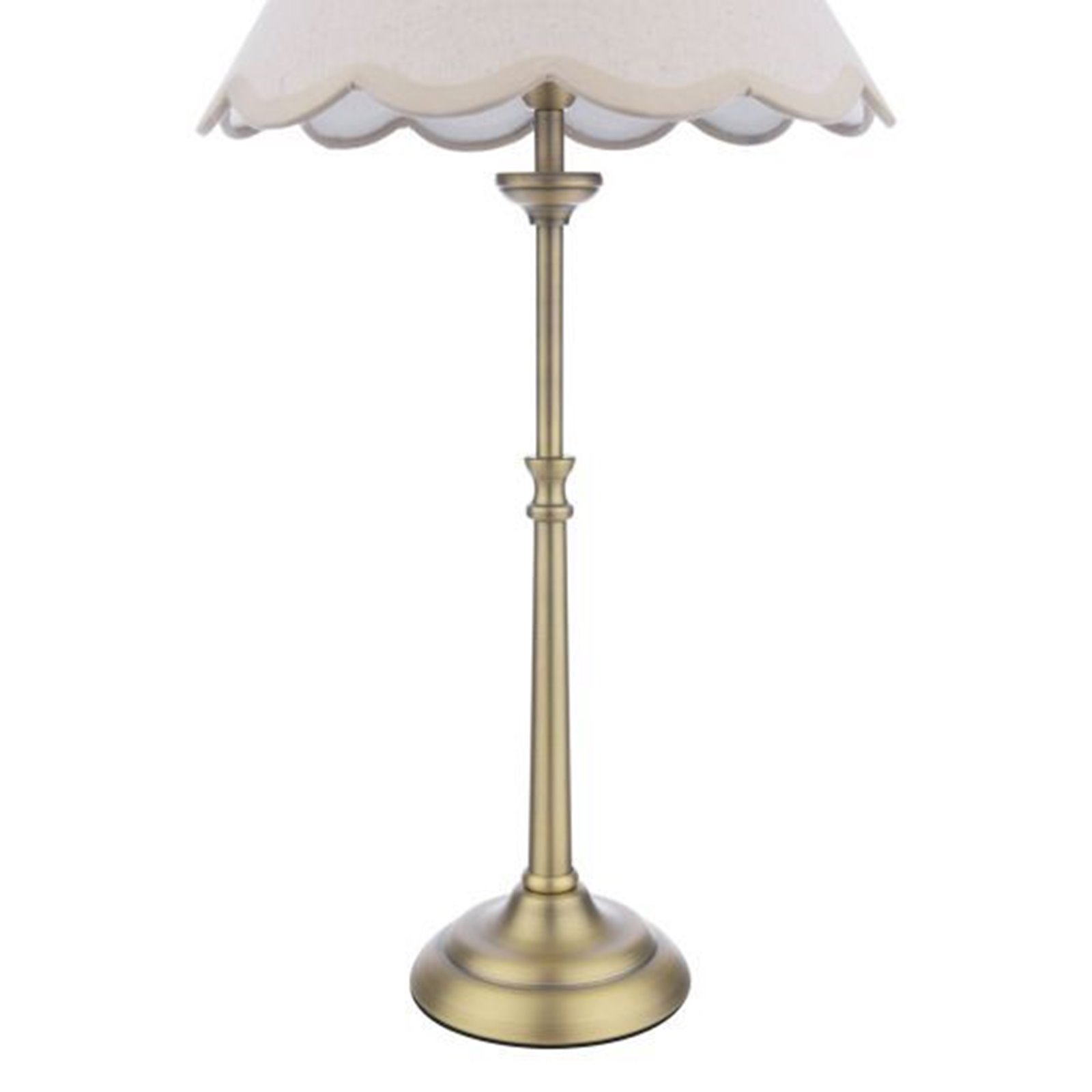 Vintage Brass Lamp with Scallop Shade Image