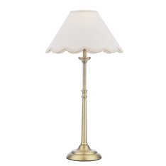 Vintage Brass Lamp with Scallop Shade Image