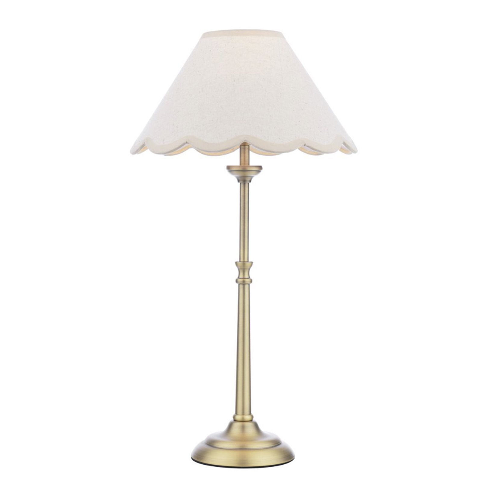 Vintage Brass Lamp with Scallop Shade Image