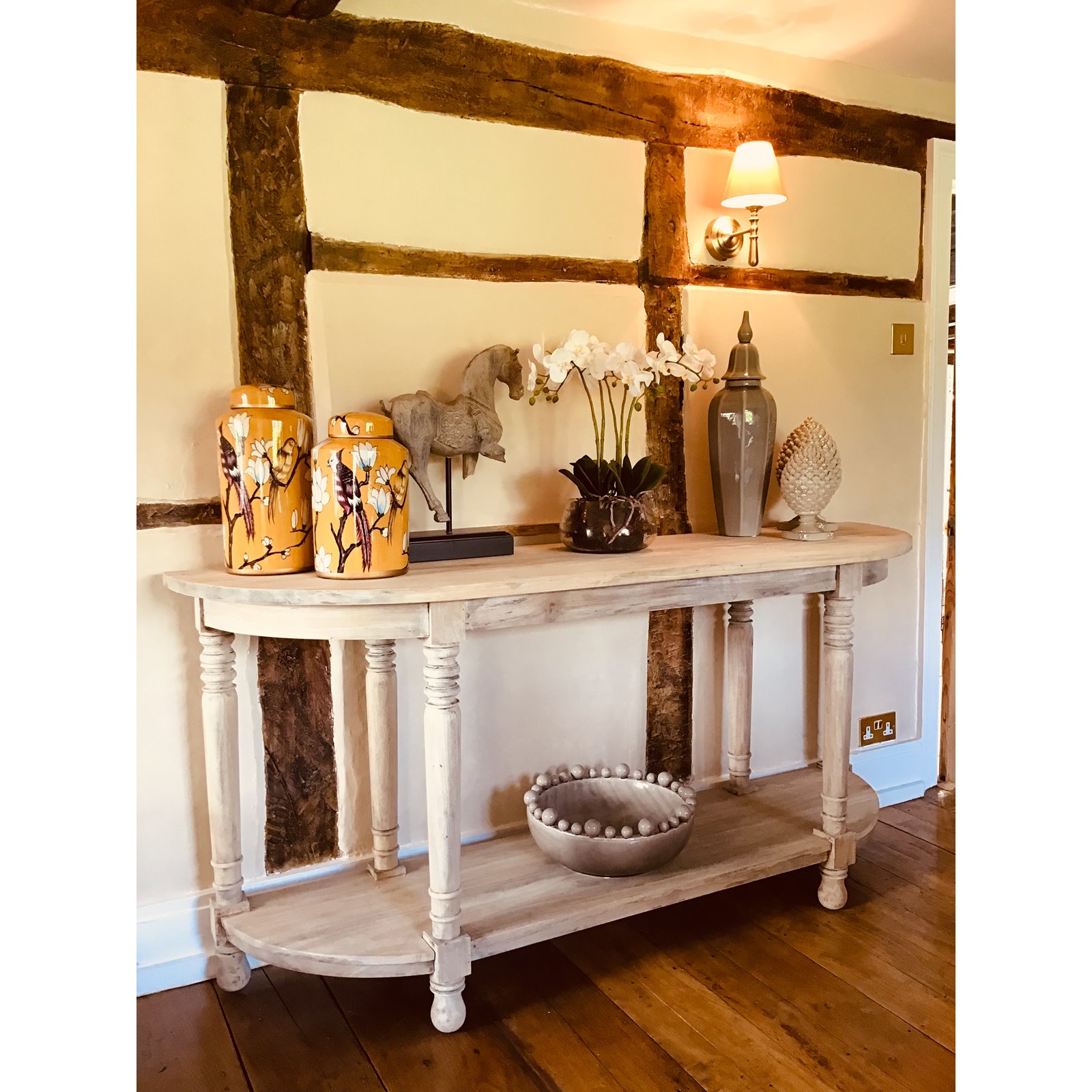 Vintage farmhouse top console table
