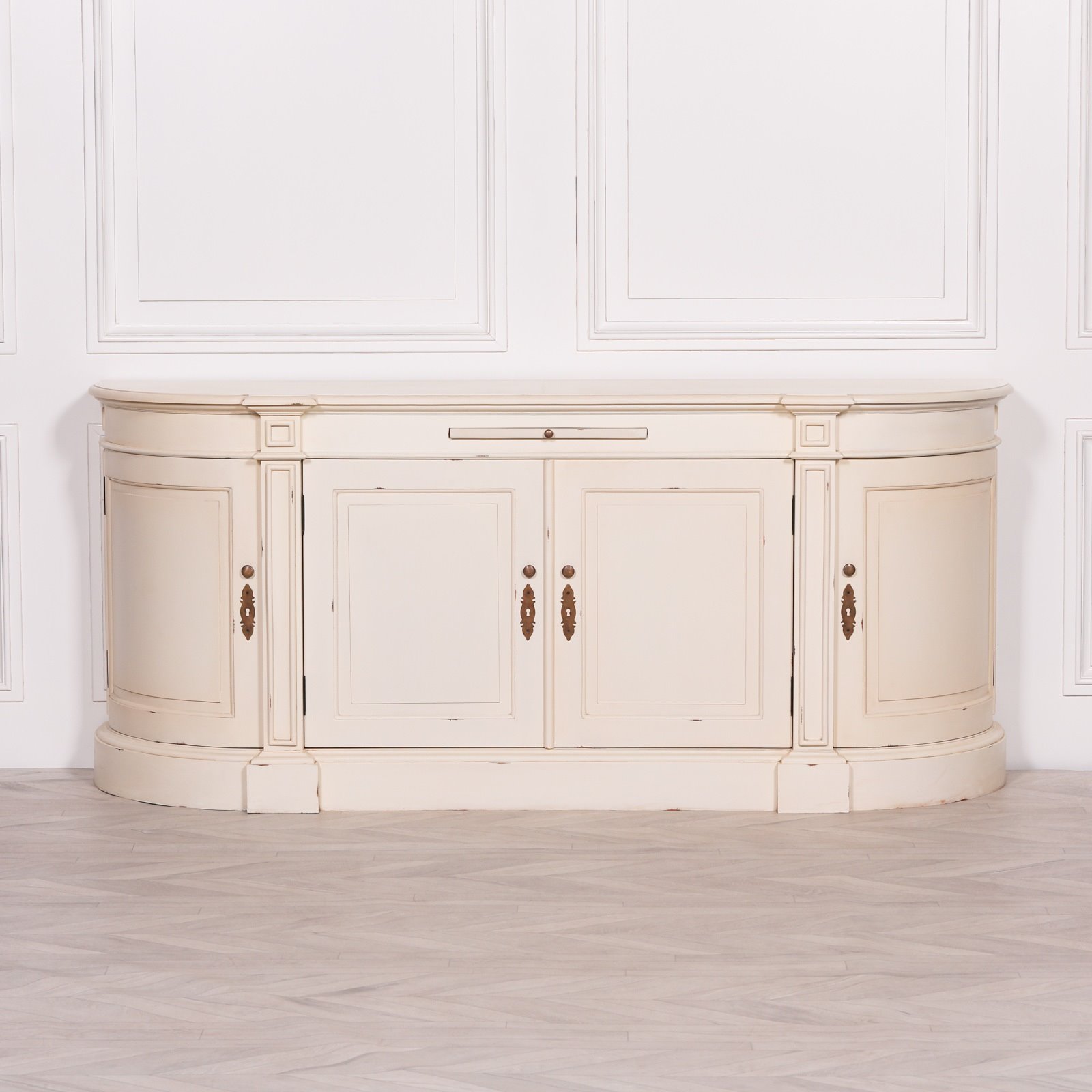 Curved deals sideboard cabinet