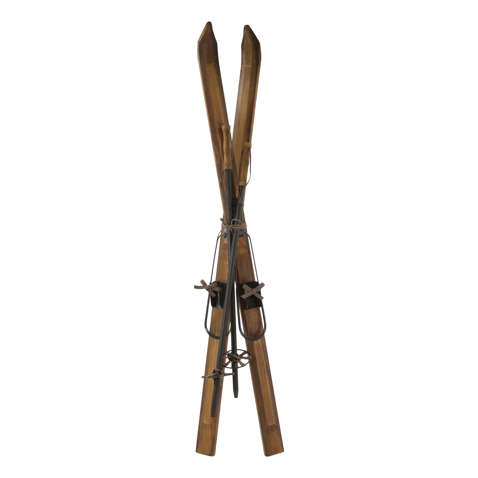 Vintage Decorative Skis with Poles Image