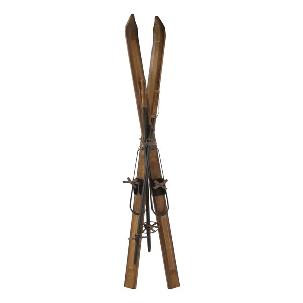 Vintage Decorative Skis with Poles