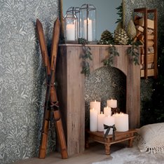 Vintage Decorative Skis with Poles Image