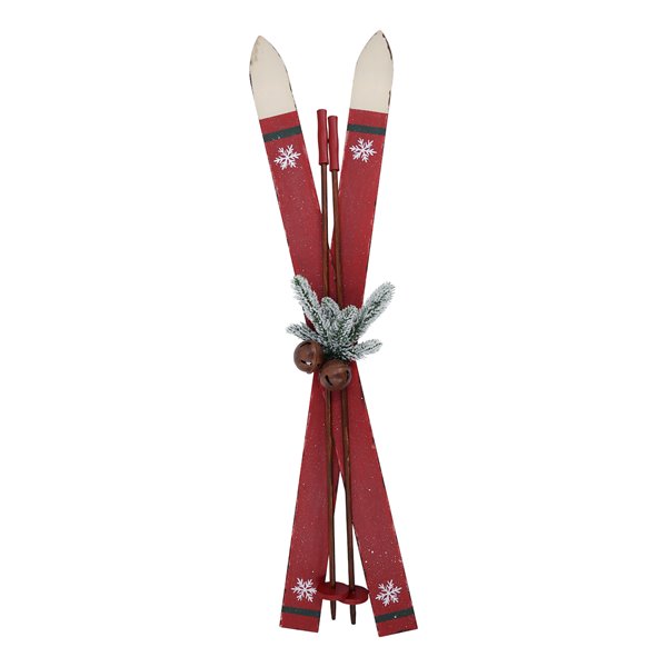 Vintage Decorative Skis with Poles